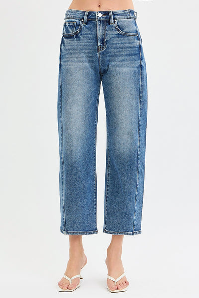 Dark Crop Barrel Jeans