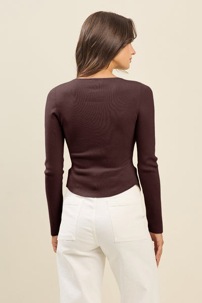 Able Pleated Sweater - BURGUNDY