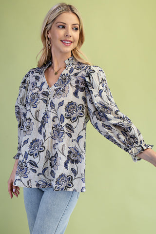 Vintage Floral Blouse