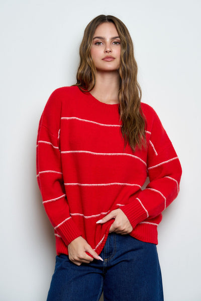 Go Red Striped Sweater