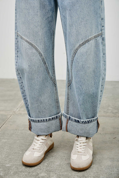 Saige Barrel Cuffed Denim