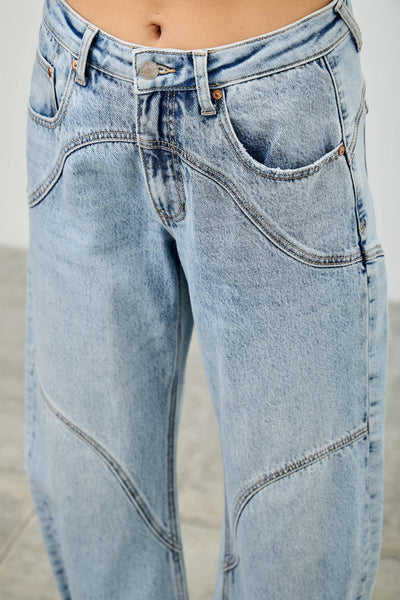 Saige Barrel Cuffed Denim