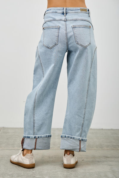 Saige Barrel Cuffed Denim
