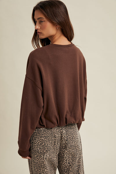 Bubble Hem Chocolate Sweater