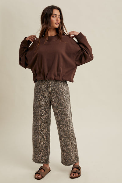 Bubble Hem Chocolate Sweater