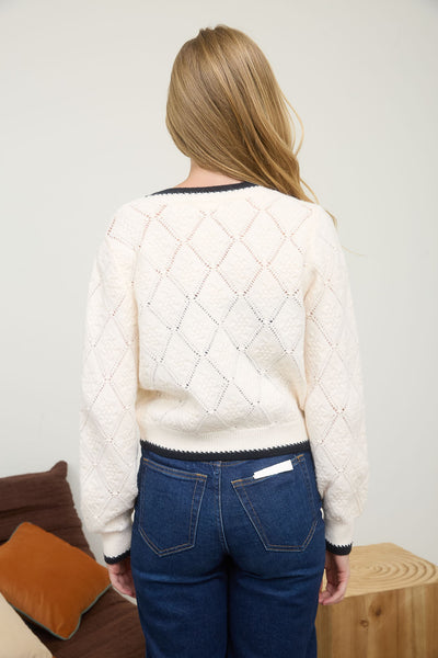 Ava Velvet Bow Cardigan
