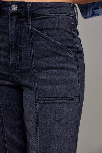 Happi Charcoal Utility Flare Jean