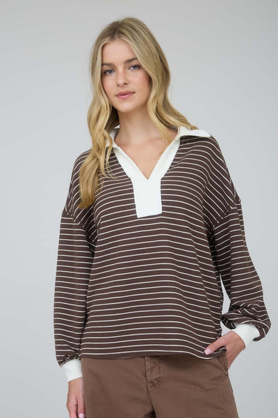 Naomi Contrast Top - Brown
