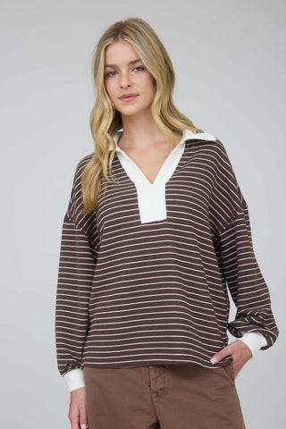 Naomi Contrast Top - Brown