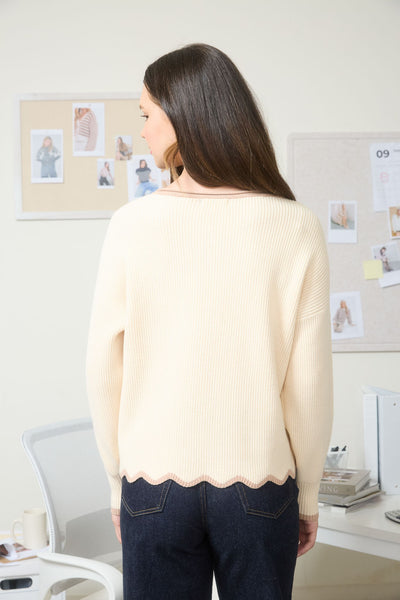Simple & Sweet Scallop Sweater