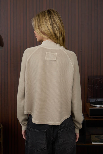 Zoe Half Snap Top - Taupe