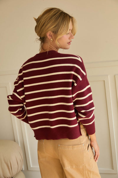 Burgundy Stripe Sweater
