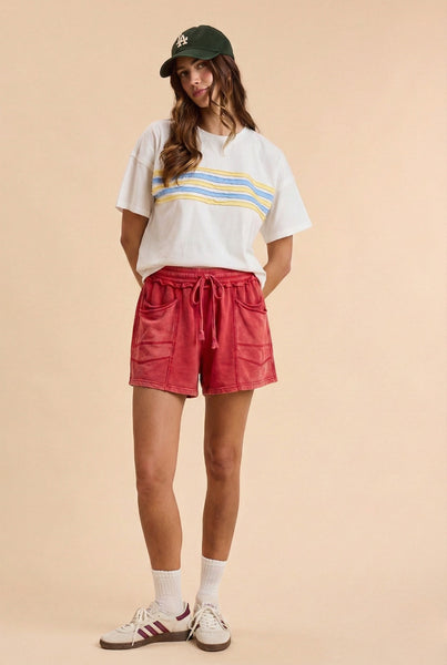 Red Utility Shorts