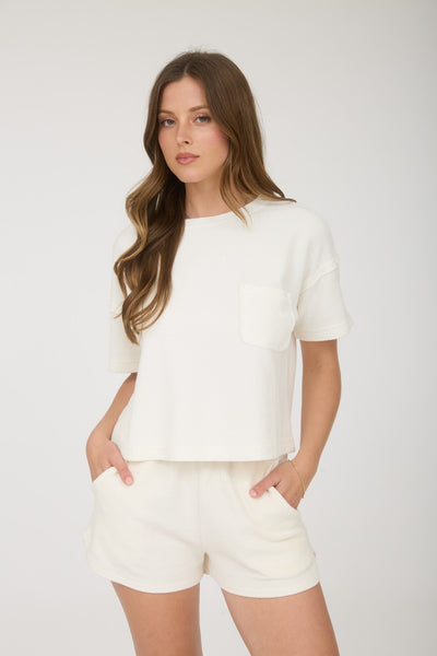 Ribbed Pocket Tee - Yellow
