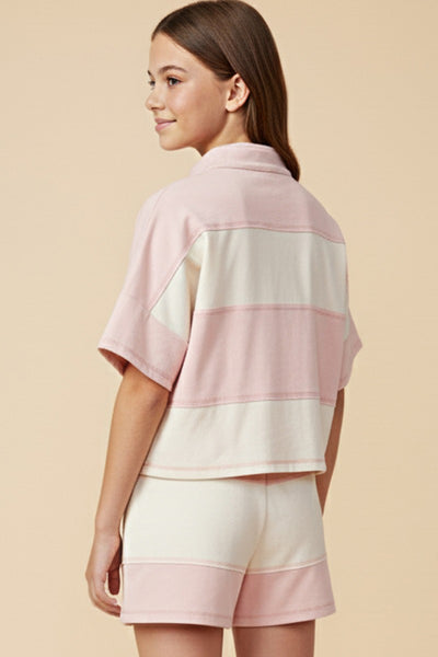 GIRLS Stripe Quarter Zip