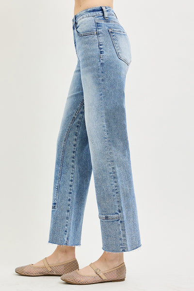 Mid-Rise Straight Seamed Jeans