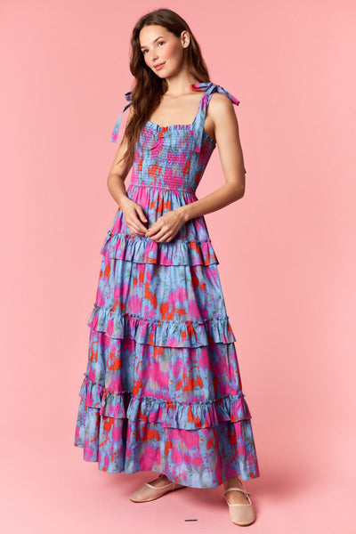 Spray Floral Maxi Dress