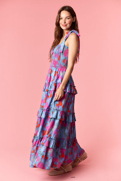 Spray Floral Maxi Dress