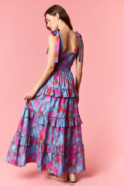Spray Floral Maxi Dress