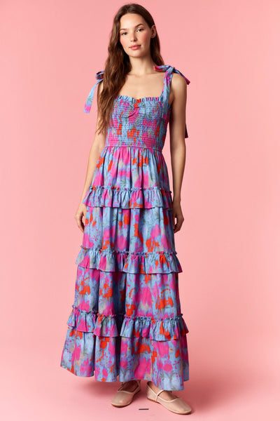 Spray Floral Maxi Dress