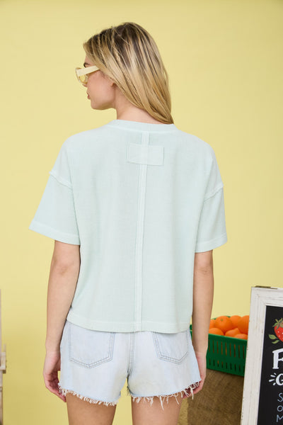 Ribbed Pocket Tee - Mint