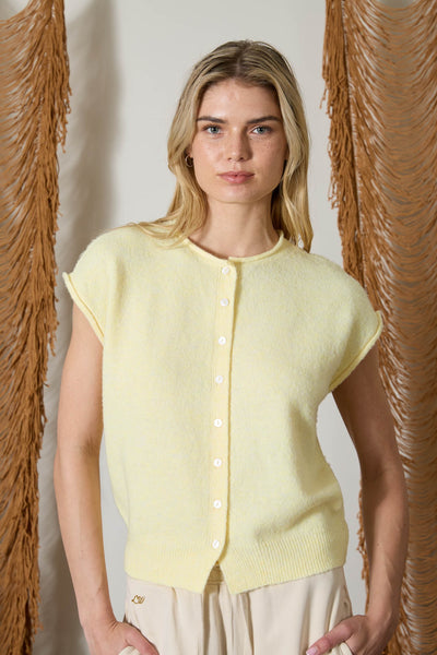 Finn Sleeveless Cardigan - Butter Yellow