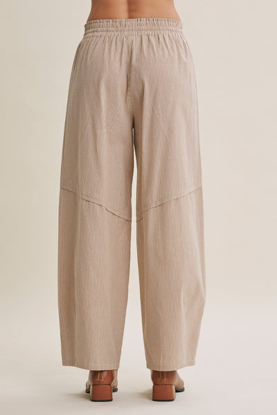 Camel Stripe Barrel Pant