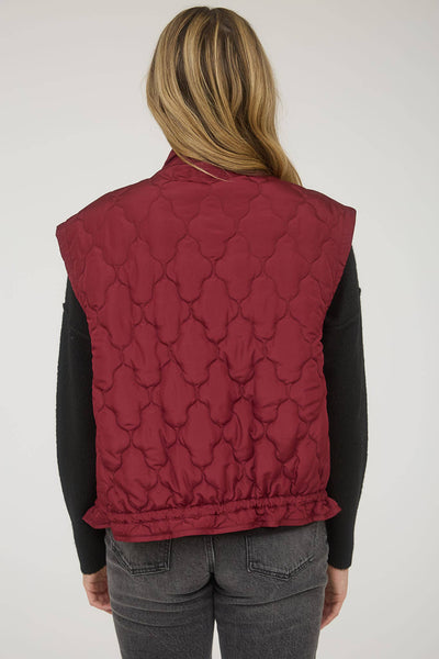 HLB Quilted Vest - Burgundy