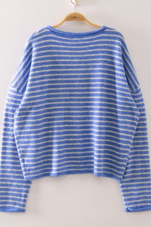 Cali Blue Stripe Cardigan