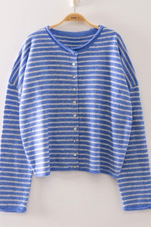 Cali Blue Stripe Cardigan