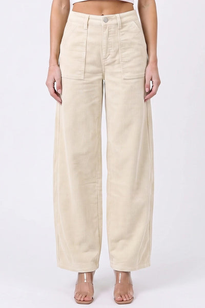 Cream Corduroy Jeans by Saige