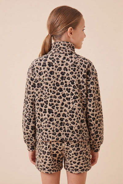 GIRLS Leopard Quarter Zip