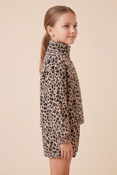 GIRLS Leopard Quarter Zip