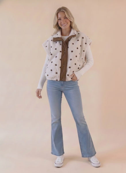Polka Dot Sherpa Vest