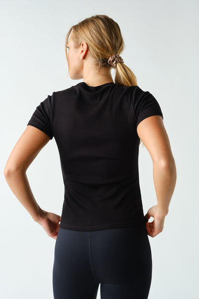 HLB Essential Ribbed Tee - Black