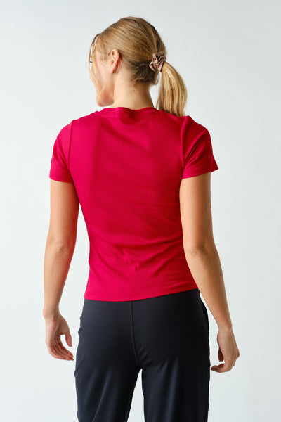 HLB Essential Ribbed Tee - Red
