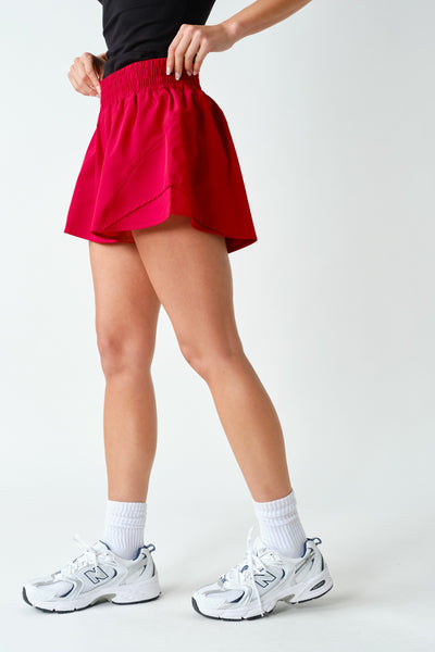 Red Flutter Shorts
