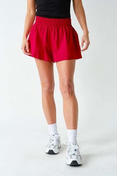 Red Flutter Shorts