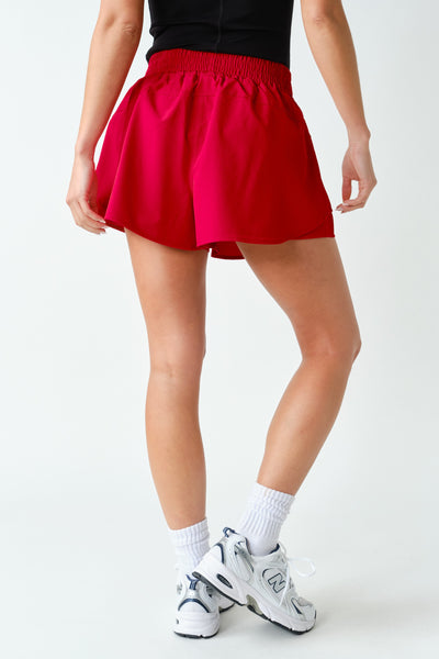 Red Flutter Shorts