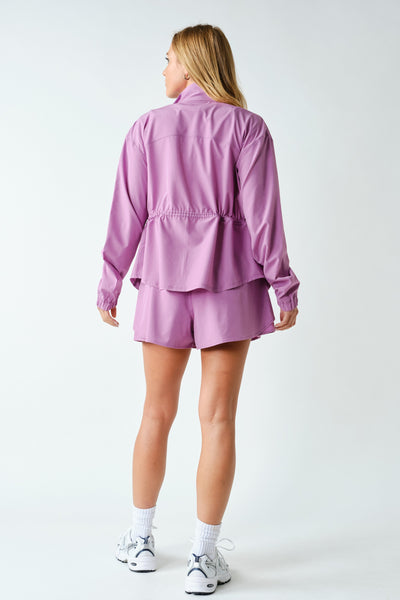 Cinch Peplum Jacket - Mulberry