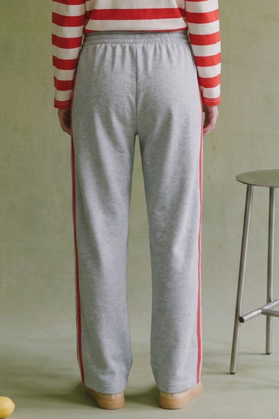 Sporty Side Pants - GREY/RED