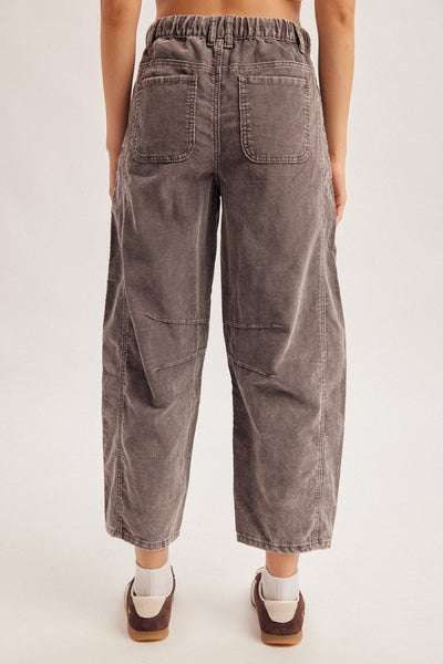 Ash Corduroy Barrel Pants