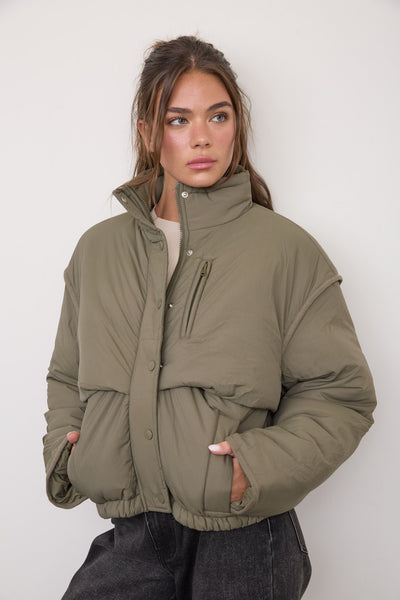 Olive Puffer Jacket