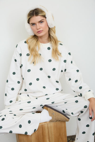 Polka Dot Lounge Pants - Green