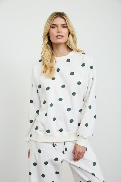 Polka Dot Lounge Pants - Green