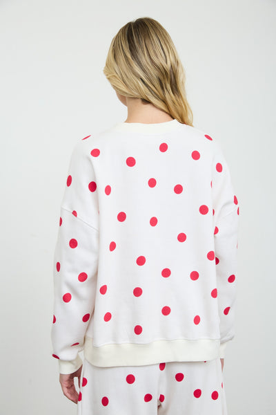 Polka Dot Sweatshirt - Red