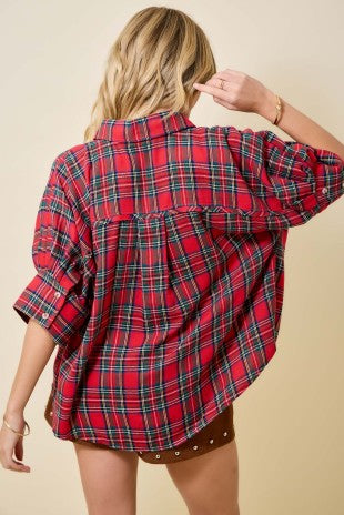 Christmas Plaid Blouse