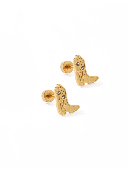 Screwback Stud Earrings - Daisy Cowgirl Boot