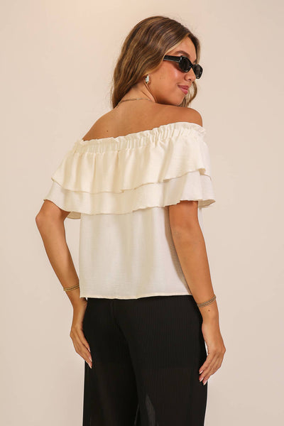 Airflow Off-Shoulder Tiered Ruffle Top