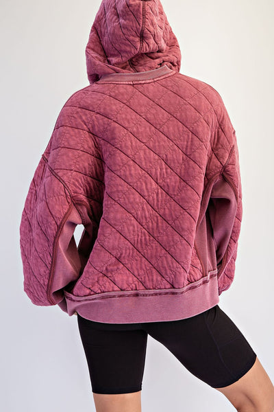 Wine Quilt Pullover